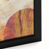 Extra large framed canvas featuring a textured, colorful abstract design with black accents, ideal for living room decor.