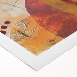 Art deco poster featuring an autumnal scene with rich orange and brown tones on rolled canvas.