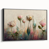 Romantic Floral Living Room Wall Art – Delicate Canvas Print