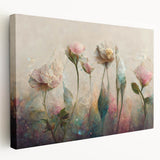 Romantic Floral Living Room Wall Art – Delicate Canvas Print