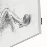 Close-up of a vibrant abstract figurative acrylic artwork on glass, showcasing bold colors and intricate details that enhance modern decor aesthetics.