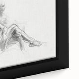 Close-up view of an abstract figurative framed canvas art piece, showcasing vibrant colors and intricate details, perfect for modern home decor enhancement.