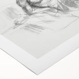 Abstract figurative artwork on rolled canvas, showcasing vibrant colors and dynamic shapes, ideal for modern home decor, presented in a protective cardboard tube.