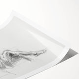 Abstract figurative rolled print showcasing vibrant colors and dynamic shapes, ideal for modern home decor, packaged in a protective cardboard tube for easy transport.