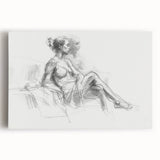 Abstract figurative stretched canvas artwork showcasing vibrant colors and dynamic shapes, perfect for modern home decor and artistic expression.