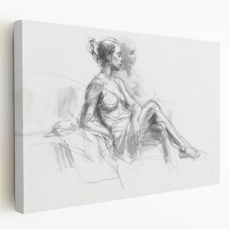 Abstract figurative stretched canvas artwork showcasing vibrant colors and fluid shapes, highlighting artistic expression and modern decor style. Ideal for enhancing contemporary interiors.