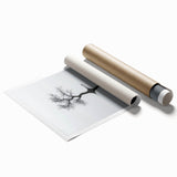 Abstract landscape rolled print artwork featuring vibrant colors and dynamic shapes, showcasing a serene nature scene. Perfect for modern home decor and artistic enhancement. Packaged securely in a protective cardboard tube for safe shipping.