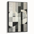 Abstract minimalist wall art canvas featuring a sleek black design, framed elegantly for modern decor. Perfect for enhancing contemporary interiors with a chic aesthetic.