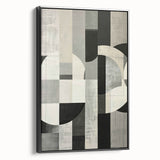 Abstract minimalist wall art canvas featuring a sleek black design, framed elegantly for modern decor. Perfect for enhancing contemporary interiors with a chic aesthetic.