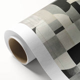 Abstract minimalist wall art on rolled canvas, showcasing soft pastel colors and geometric shapes, ideal for modern home decor. Packaged securely in a cardboard tube for easy transport and display.