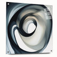 Minimalist Abstract Wall Art – Swirling Black, Beige & Gray Canvas