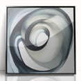 Minimalist Abstract Wall Art – Swirling Black, Beige & Gray Canvas
