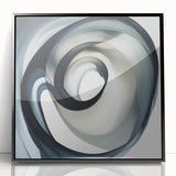 Minimalist Abstract Wall Art – Swirling Black, Beige & Gray Canvas