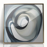 Minimalist Abstract Wall Art – Swirling Black, Beige & Gray Canvas