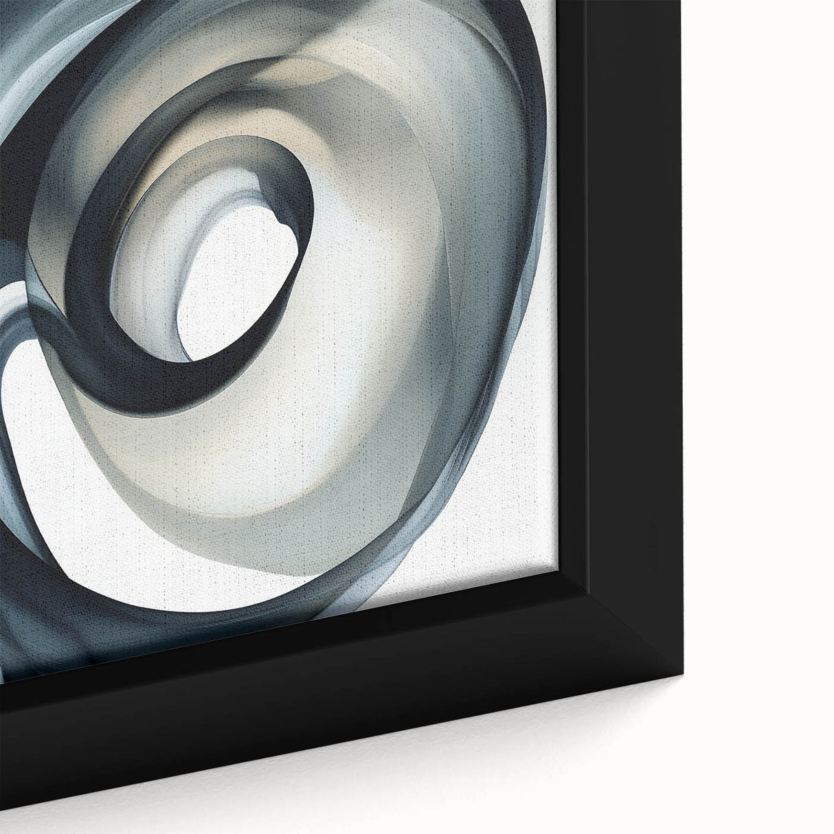 Minimalist Abstract Wall Art – Swirling Black, Beige & Gray Canvas