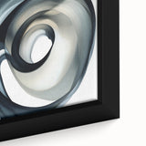 Minimalist Abstract Wall Art – Swirling Black, Beige & Gray Canvas