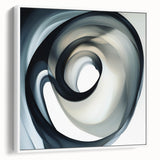 Minimalist Abstract Wall Art – Swirling Black, Beige & Gray Canvas
