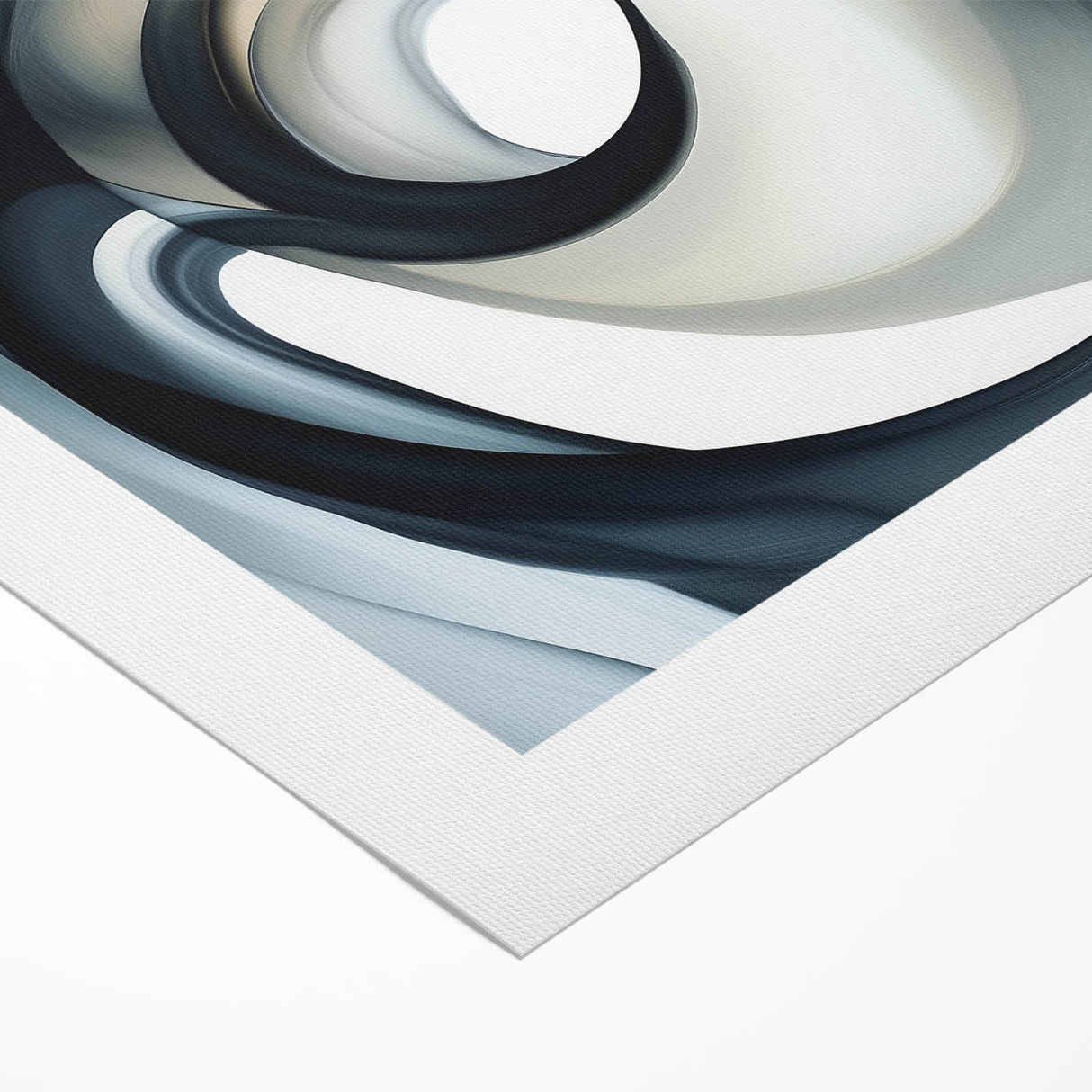 Minimalist Abstract Wall Art – Swirling Black, Beige & Gray Canvas