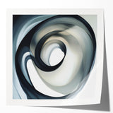 Minimalist Abstract Wall Art – Swirling Black, Beige & Gray Canvas