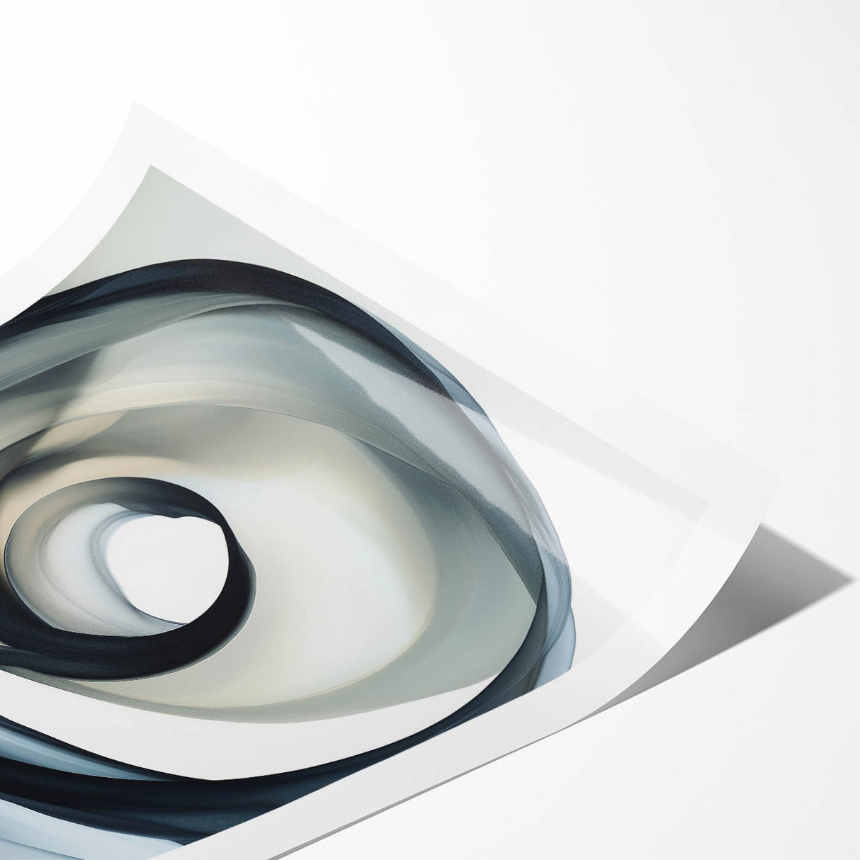Minimalist Abstract Wall Art – Swirling Black, Beige & Gray Canvas
