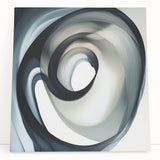Minimalist Abstract Wall Art – Swirling Black, Beige & Gray Canvas