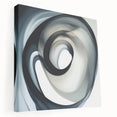 Minimalist Abstract Wall Art – Swirling Black, Beige & Gray Canvas