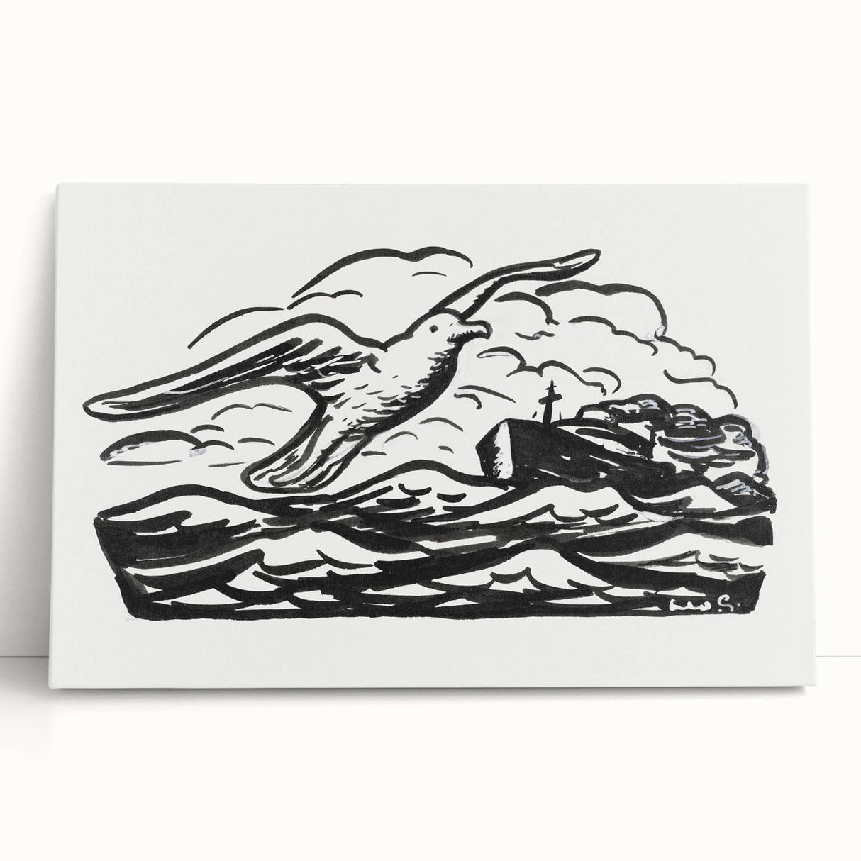 Expressionist Art - Seagull and Steamship at Sea by Leo Gestel