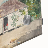 Native Hut at Nassau Realism Art Print - Tropical Landscape Canvas Decor