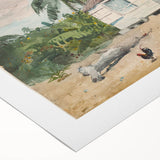 Native Hut at Nassau Realism Art Print - Tropical Landscape Canvas Decor