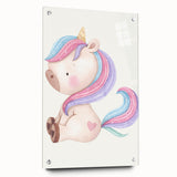 Nursery Wall Art - Cute Pastel Unicorn Print for Kids Room Decor