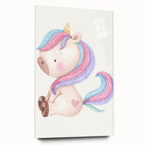 Nursery Wall Art - Cute Pastel Unicorn Print for Kids Room Decor