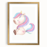 Nursery Wall Art - Cute Pastel Unicorn Print for Kids Room Decor