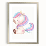 Nursery Wall Art - Cute Pastel Unicorn Print for Kids Room Decor