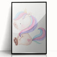 Nursery Wall Art - Cute Pastel Unicorn Print for Kids Room Decor