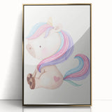 Nursery Wall Art - Cute Pastel Unicorn Print for Kids Room Decor