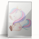 Nursery Wall Art - Cute Pastel Unicorn Print for Kids Room Decor