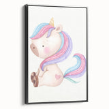 Nursery Wall Art - Cute Pastel Unicorn Print for Kids Room Decor