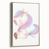Nursery Wall Art - Cute Pastel Unicorn Print for Kids Room Decor