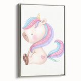 Nursery Wall Art - Cute Pastel Unicorn Print for Kids Room Decor