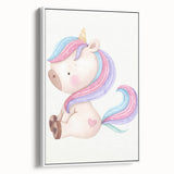 Nursery Wall Art - Cute Pastel Unicorn Print for Kids Room Decor