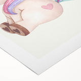 Nursery Wall Art - Cute Pastel Unicorn Print for Kids Room Decor