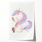 Nursery Wall Art - Cute Pastel Unicorn Print for Kids Room Decor