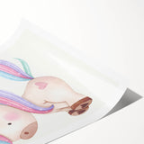 Nursery Wall Art - Cute Pastel Unicorn Print for Kids Room Decor