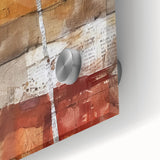 Large abstract wall art featuring swirling autumnal hues on acrylic glass, ideal for bedroom or dining room decor.