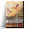 Large abstract wall art featuring fall-inspired hues on a framed acrylic, ideal for modern living room decor.