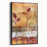 Black and white landscape art painting on framed canvas, depicting a vintage-style autumn scene, ideal for bedroom decor.