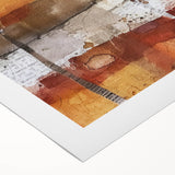 Art deco poster featuring an autumnal scene with warm orange and brown tones on rolled canvas.