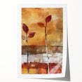 Extra large rolled print of autumnal floral design in warm orange and brown tones, ideal for dining room wall art.