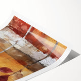 Extra large wall art featuring line art flowers in muted earth tones on a rolled print, suitable for large living room decor.