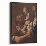 Romanticism Art: Saint Christopher with Christ - Classic Romantic Painting